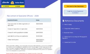 Indian Bank SO Recruitment 