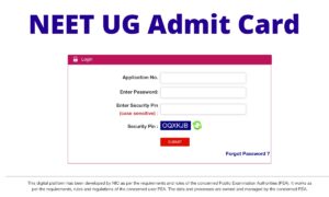 NEET UG Admit Card