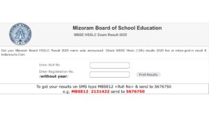 Mizoram Board HSSLC Result