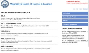 Meghalaya HSSLC Result