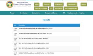 HPBOSE 12th Result