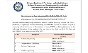 DRDO Paid Internship