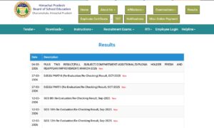 HPBOSE Class 10th Result