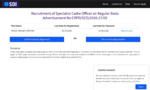 SBI Specialist Cadre Officer Recruitment