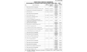 UPSC Calendar 2027