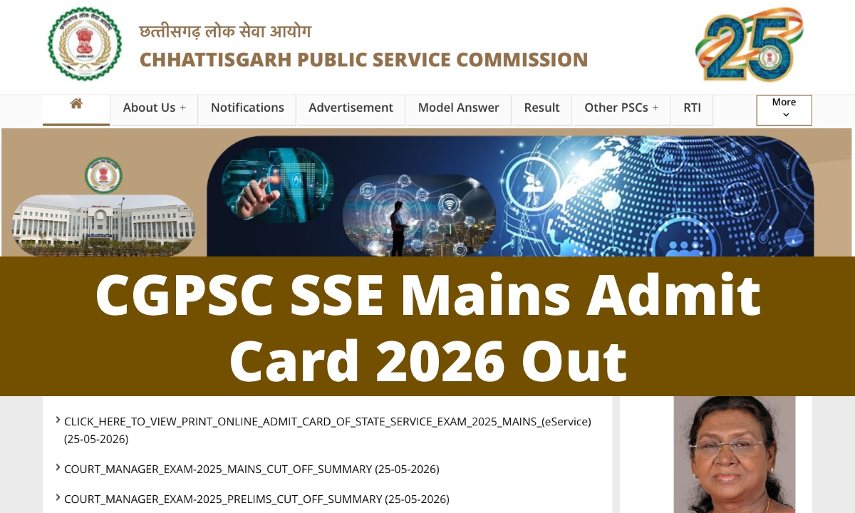 CGPSC SSE Mains Admit Card