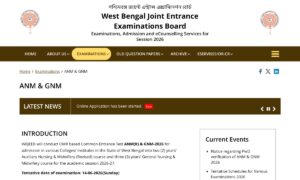 West Bengal ANM GNM Admit Card