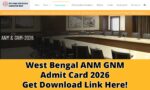 West Bengal ANM GNM Admit Card