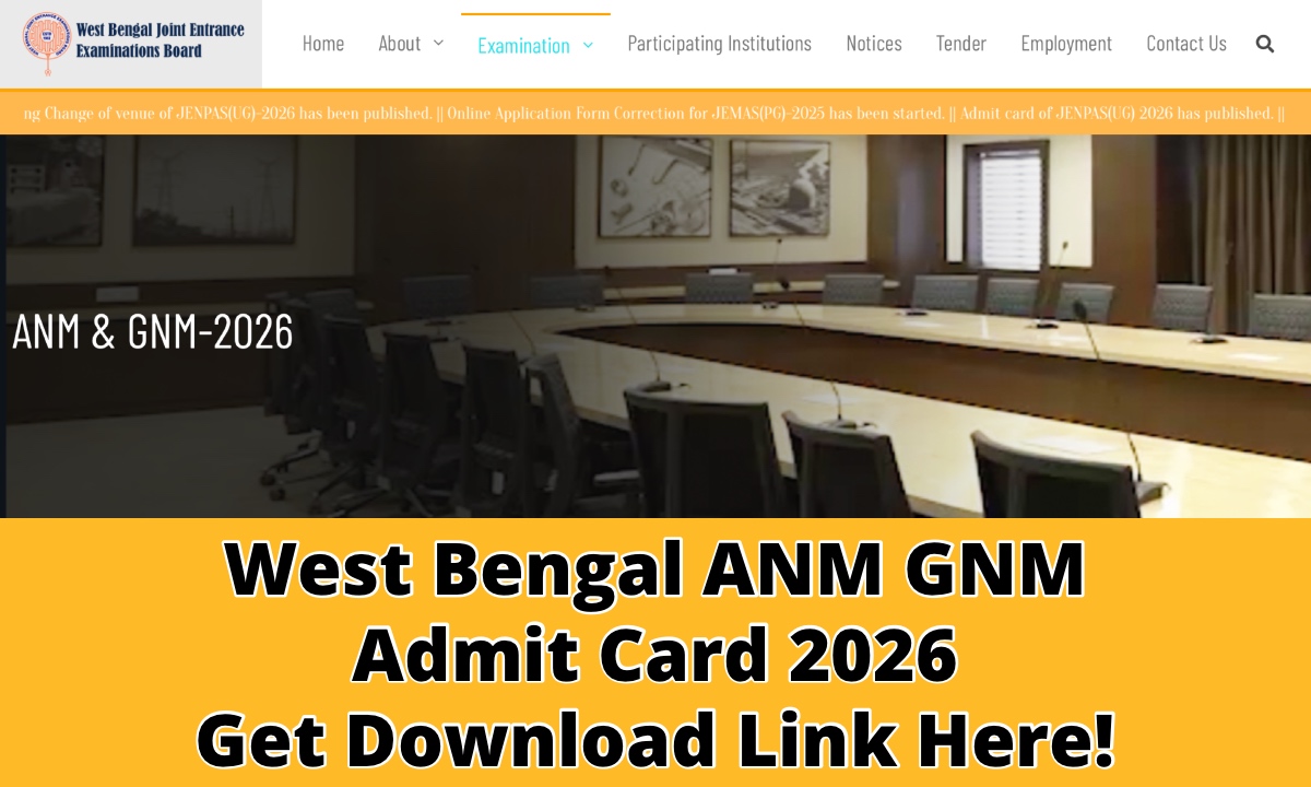 West Bengal ANM GNM Admit Card