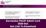 Karnataka PGCET Admit Card