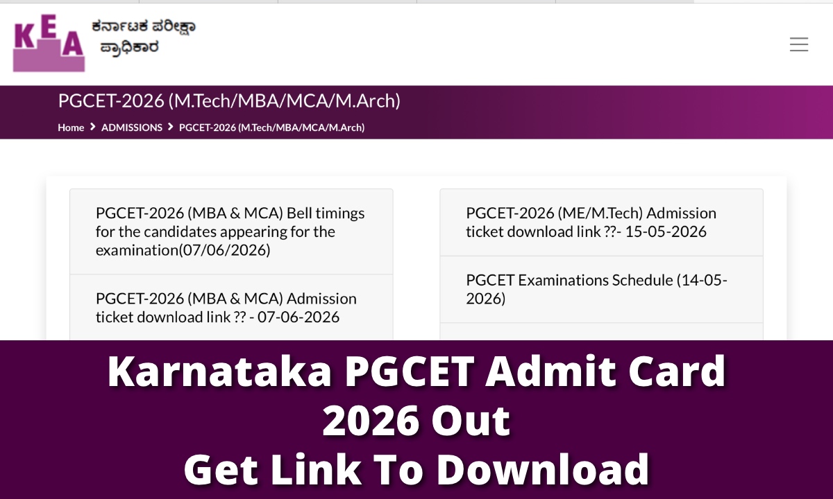 Karnataka PGCET Admit Card