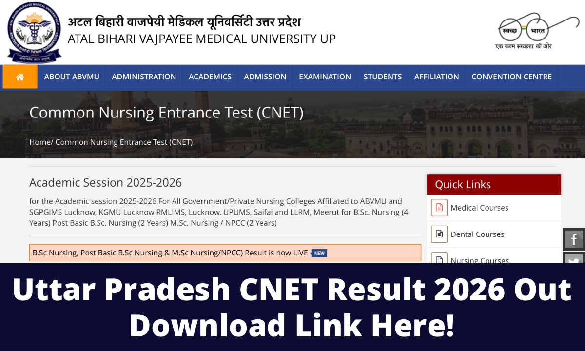 Uttar Pradesh CNET Result