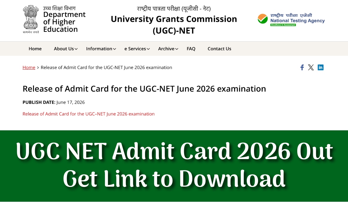 UGC NET Admit Card