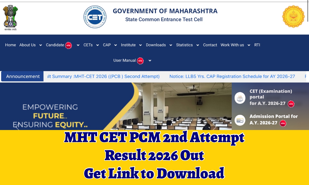 MHT CET PCM 2nd Attempt Result