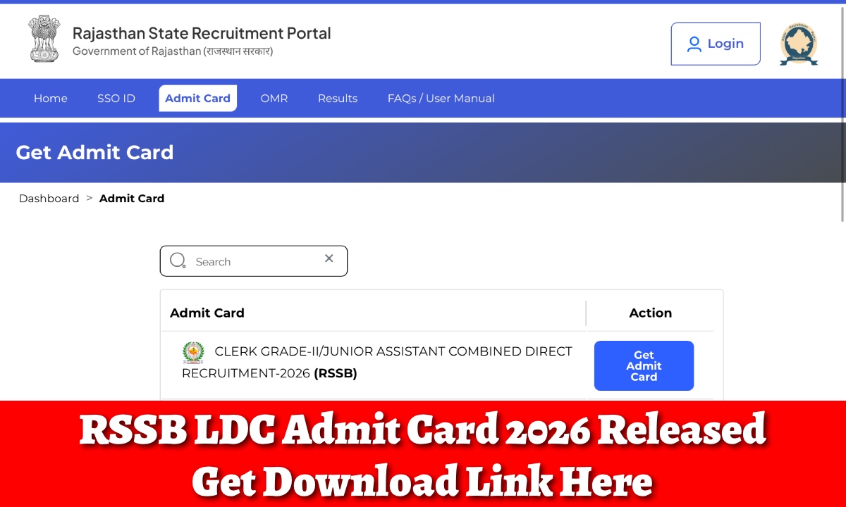 RSSB LDC Admit Card