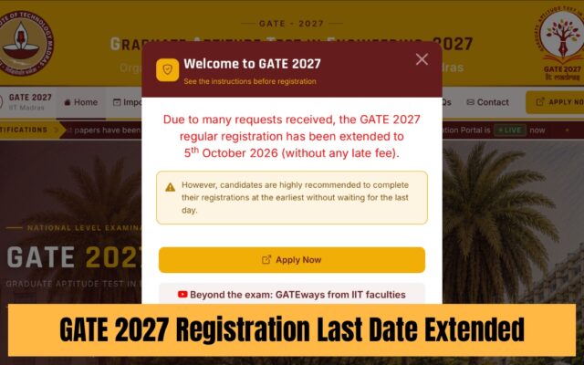 GATE 2027 Registration Last Date