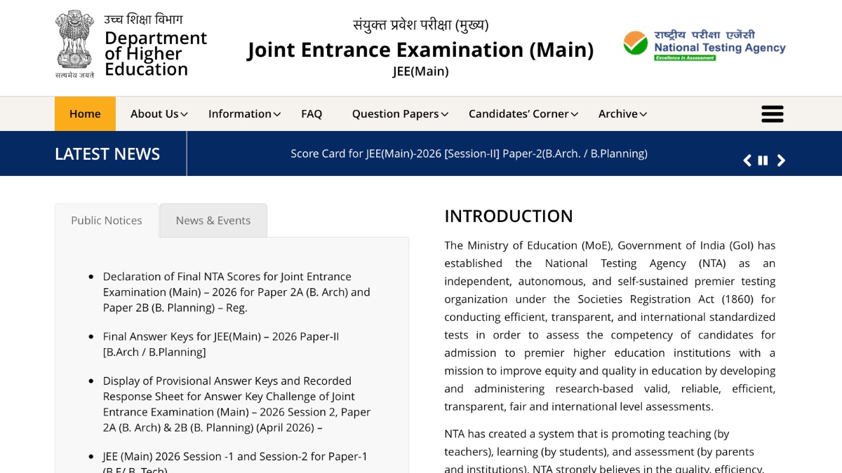 JEE Mains Registration