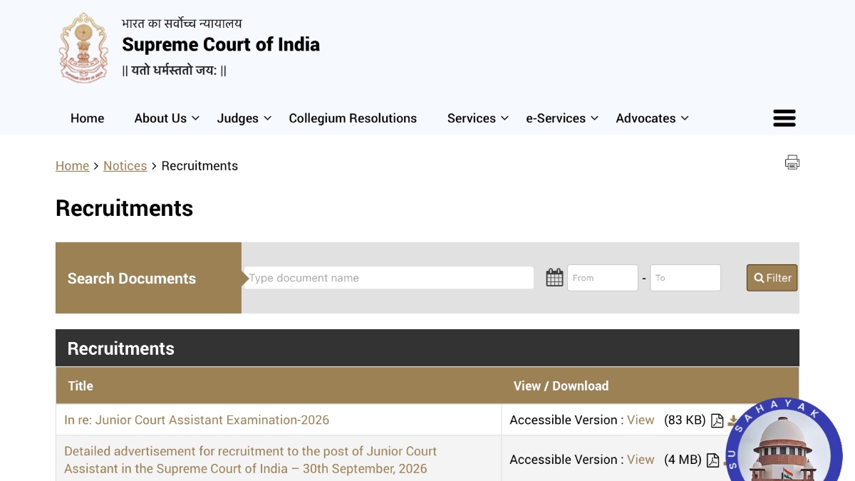 Supreme Court Recruitment
