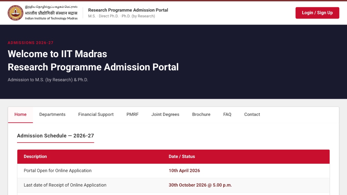 IIT Madras Admissions 