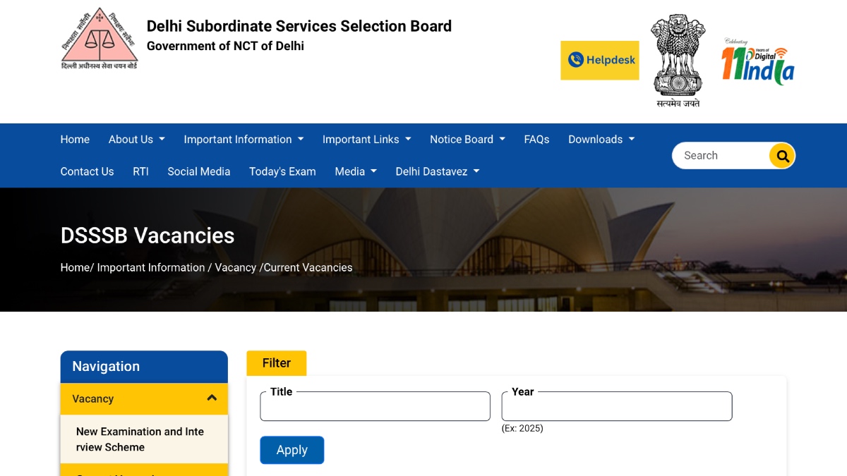 DSSSB Recruitment