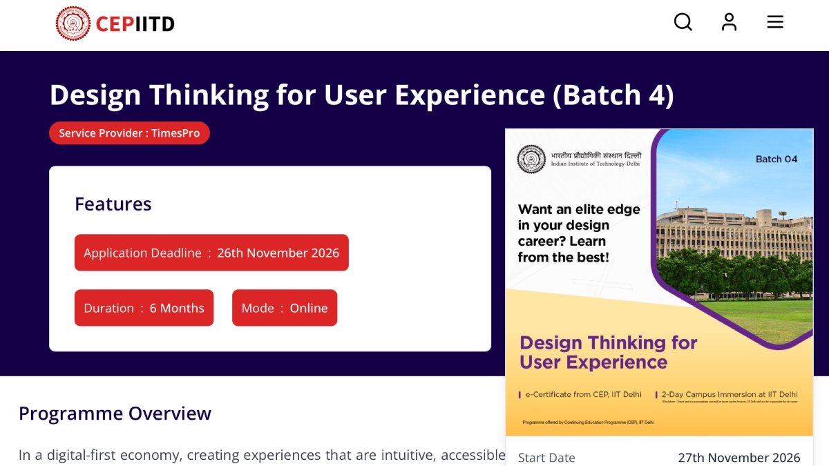 IIT Delhi Design Certificate Programme