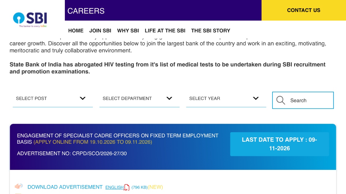 SBI SCO Recruitment